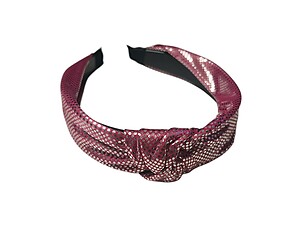 Red Metallic Dots Fabric Fashion Headband w/ Top Knot