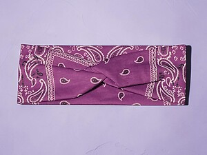 Purple Paisley Twisted Knot Cotton Wide Stretch Headband