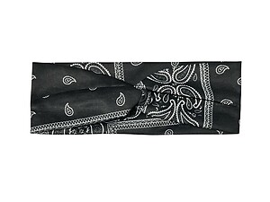 Black Paisley Twisted Knot Cotton Wide Stretch Headband