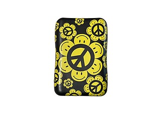 Peace Sign & Faces King Size Fashion Tin Box for Cigarettes Cards or Money