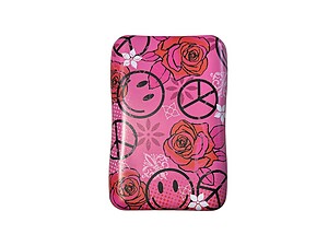 Peace Sign & Flowers King Size Fashion Tin Box for Cigarettes Cards or Money