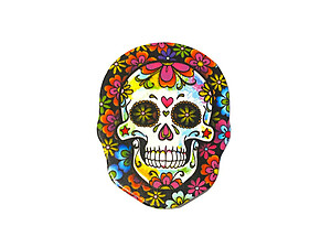 Colorful & Fun Sugar Skull Themed Makeup Double Compact Mirror