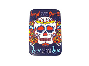 Colorful & Fun Sugar Skull Themed Makeup Double Compact Mirror