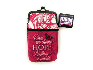Butterfly Design Neoprene Cigarette Pouch with Snap Clasp Closure