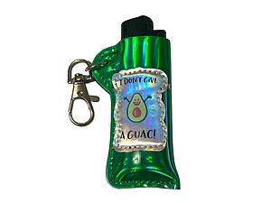 Guac Vinyl Iridescent Design Lighter Case Keychain With Patch