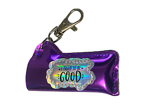 Bored Vinyl Iridescent Design Lighter Case Keychain With Patch