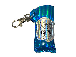 Sunshine Vinyl Iridescent Design Lighter Case Keychain With Patch