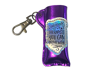 Girlfriends Vinyl Iridescent Design Lighter Case Keychain With Patch