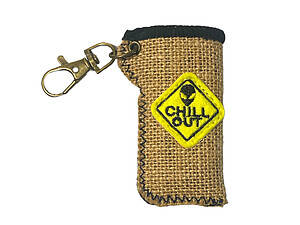 Chill Out Hemp Design Lighter Case Keychain With Patch