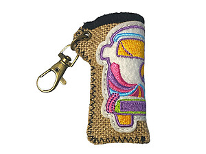 Peace Bus Hemp Design Lighter Case Keychain With Patch