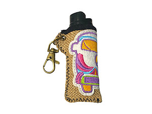 Peace Bus Hemp Design Lighter Case Keychain With Patch