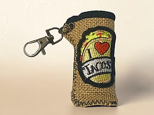 Tacos Hemp Design Lighter Case Keychain With Patch