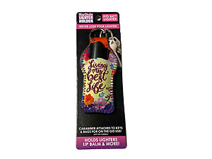 Best Life Neoprene Carabiner Keychain Lighter Case / Lip Balm Holder