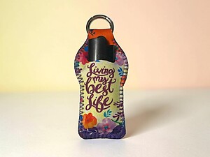Best Life Neoprene Carabiner Keychain Lighter Case / Lip Balm Holder