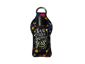 Love More Neoprene Carabiner Keychain Lighter Case / Lip Balm Holder