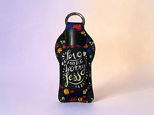Love More Neoprene Carabiner Keychain Lighter Case / Lip Balm Holder