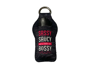 Sassy Neoprene Carabiner Keychain Lighter Case / Lip Balm Holder