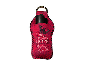 Hope Neoprene Carabiner Keychain Lighter Case / Lip Balm Holder