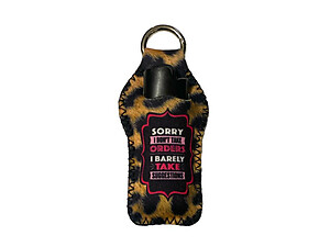 Sorry Neoprene Carabiner Keychain Lighter Case / Lip Balm Holder