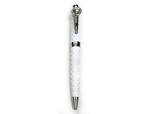 April Colorful Ballpoint Pen w/ Birthstone Emblem on Clip Pen ~ Gift Boxed