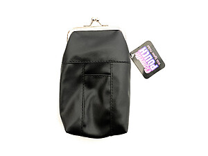 Black Vinyl Cigarette Pouch Pack Holder with Lighter Pocket