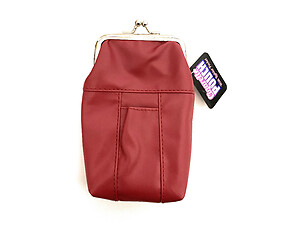 Red Vinyl Cigarette Pouch Pack Holder with Lighter Pocket