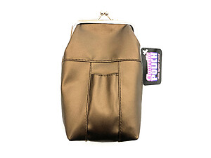 Dark Brown Vinyl Cigarette Pouch Pack Holder with Lighter Pocket