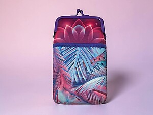 Colorful & Fun Neoprene Cigarette Pouch with Snap Clasp Closure
