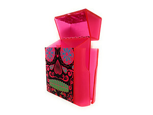 Colorful & Fun Cigarette Box with Built In Lighter Holder Fits Kings