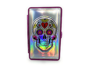 Vinyl Iridescent Design Double Sided Wallet or Cigarette Case for 100s