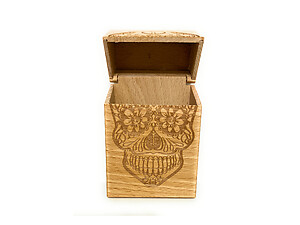 Laser Etched Wood Design Hard Case Cigarette Pack Holder Fits Kings