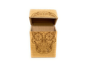 Laser Etched Wood Design Hard Case Cigarette Pack Holder Fits Kings