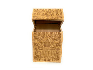 Laser Etched Wood Design Hard Case Cigarette Pack Holder Fits Kings