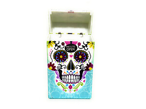 Plastic Design Cigarette Hard Case Pack Holder w/ Metallic Foil Accents Fits 100s