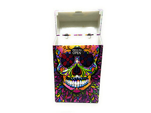 Plastic Design Cigarette Hard Case Pack Holder w/ Metallic Foil Accents Fits 100s