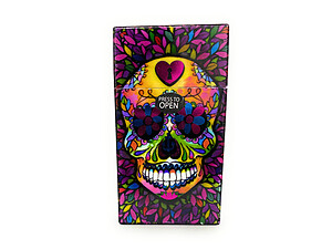 Plastic Design Cigarette Hard Case Pack Holder w/ Metallic Foil Accents Fits 100s