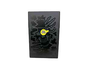 Black Matte Plastic Design Cigarette Hard Case Pack Holder Fits Kings