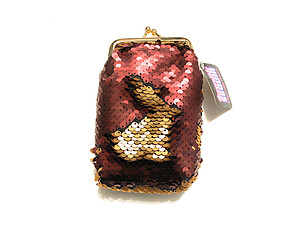 Reversible Sequin Cigarette Pouch with Lighter Pocket Inside