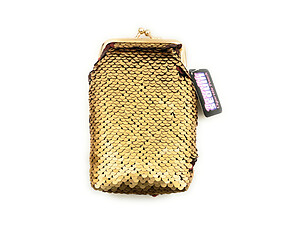 Reversible Sequin Cigarette Pouch with Lighter Pocket Inside