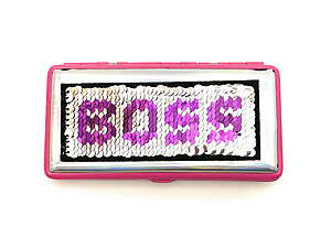 Sequin Patch Double Sided Wallet or Cigarette Case for 100s
