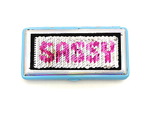 Sequin Patch Double Sided Wallet or Cigarette Case for 100s