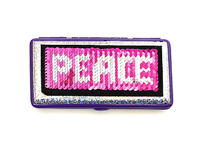 Sequin Patch Double Sided Wallet or Cigarette Case for 100s