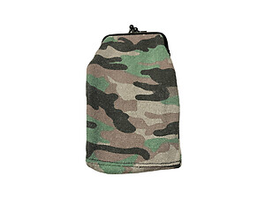 Green Camouflage Canvas Cigarette Pouch Wallet with Snap Clasp Closure