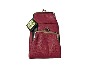 Plum Cigarette Pouch Wallet with Snap Clasp Closure