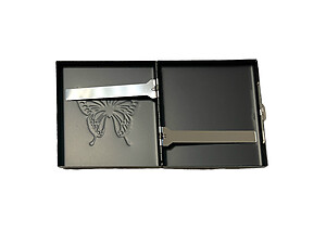 Black Butterfly Stainless Steel Cigarette Case for Kings