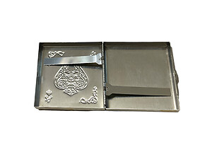 Silver Ace Skull Stainless Steel Cigarette Case for Kings