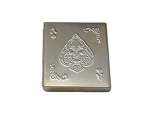 Silver Ace Skull Stainless Steel Cigarette Case for Kings