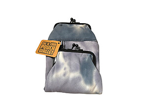 Black Tie Dye Canvas Cigarette Pouch Wallet with Snap Clasp Closure