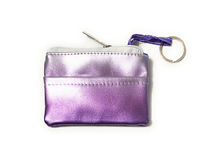 Purple Ombre Key Ring Coin Purse with Outside Pocket