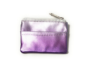 Purple Ombre Key Ring Coin Purse with Outside Pocket